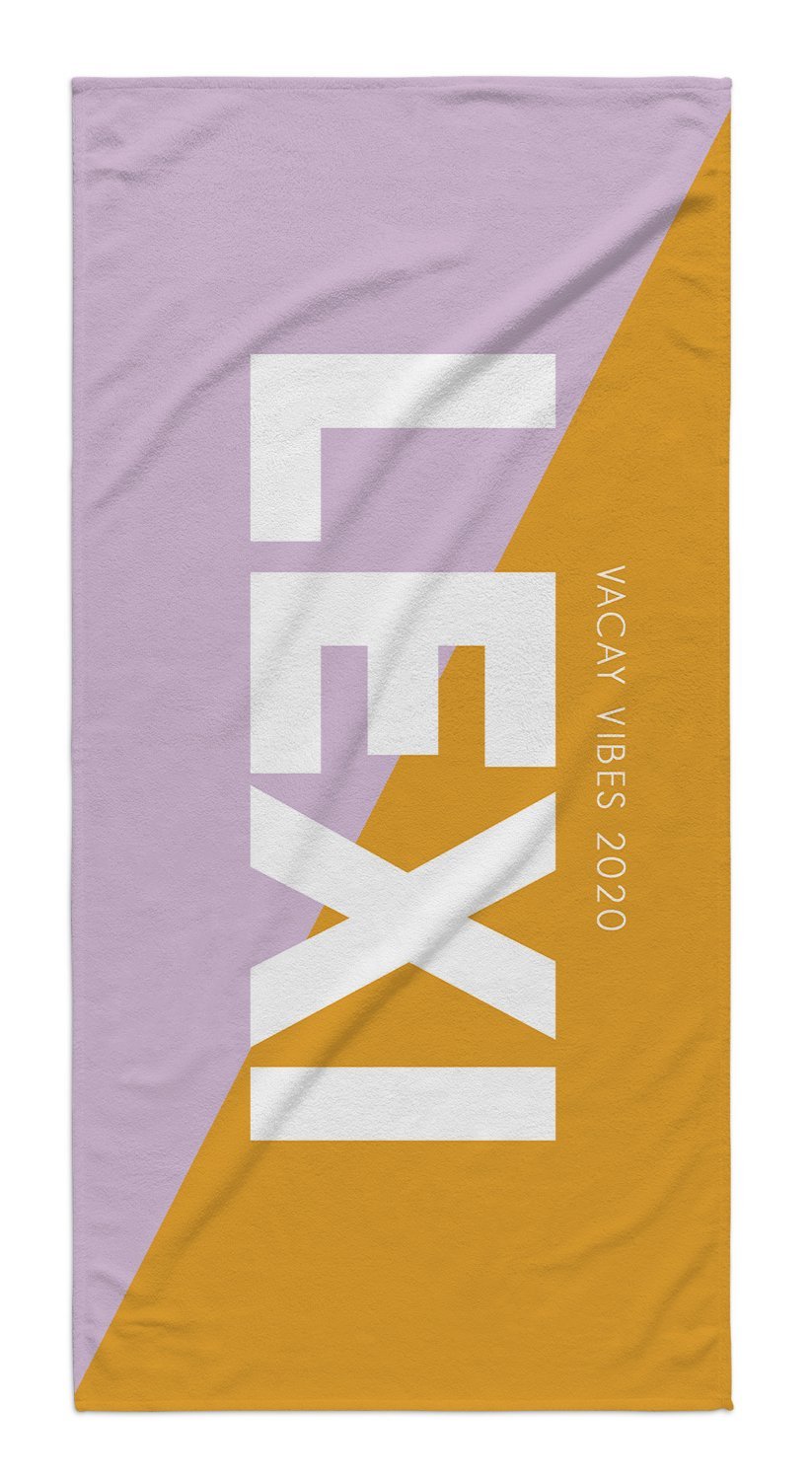 2 TONE COLOR BLOCK PERSONALIZED TOWEL