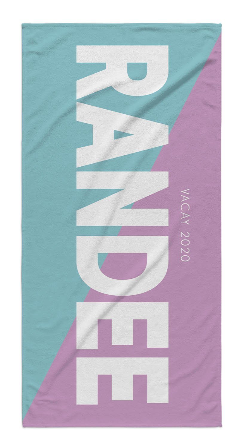 2 TONE COLOR BLOCK PERSONALIZED TOWEL