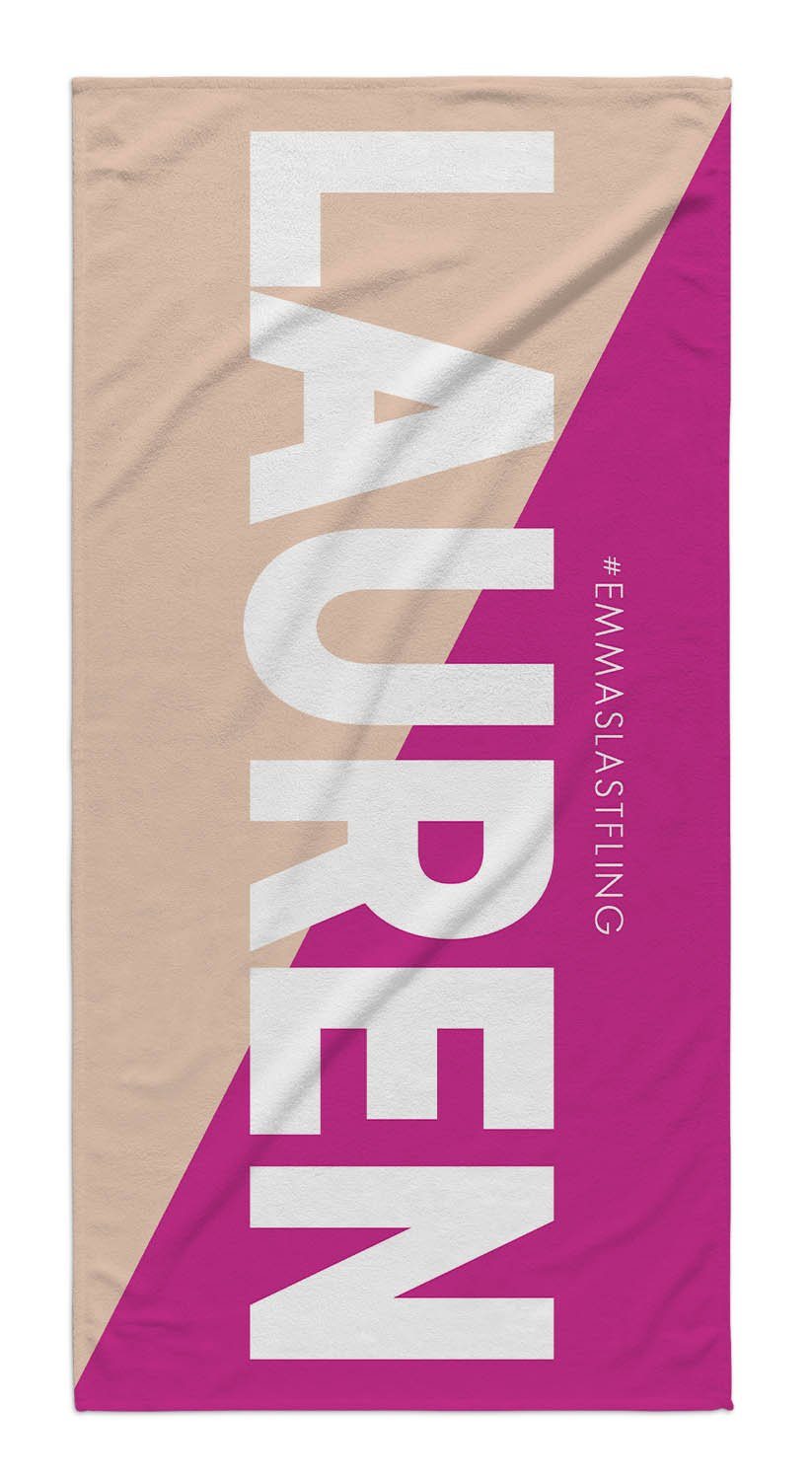 2 TONE COLOR BLOCK PERSONALIZED TOWEL