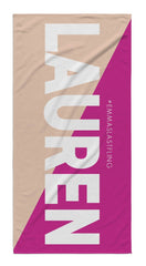 2 TONE COLOR BLOCK PERSONALIZED TOWEL