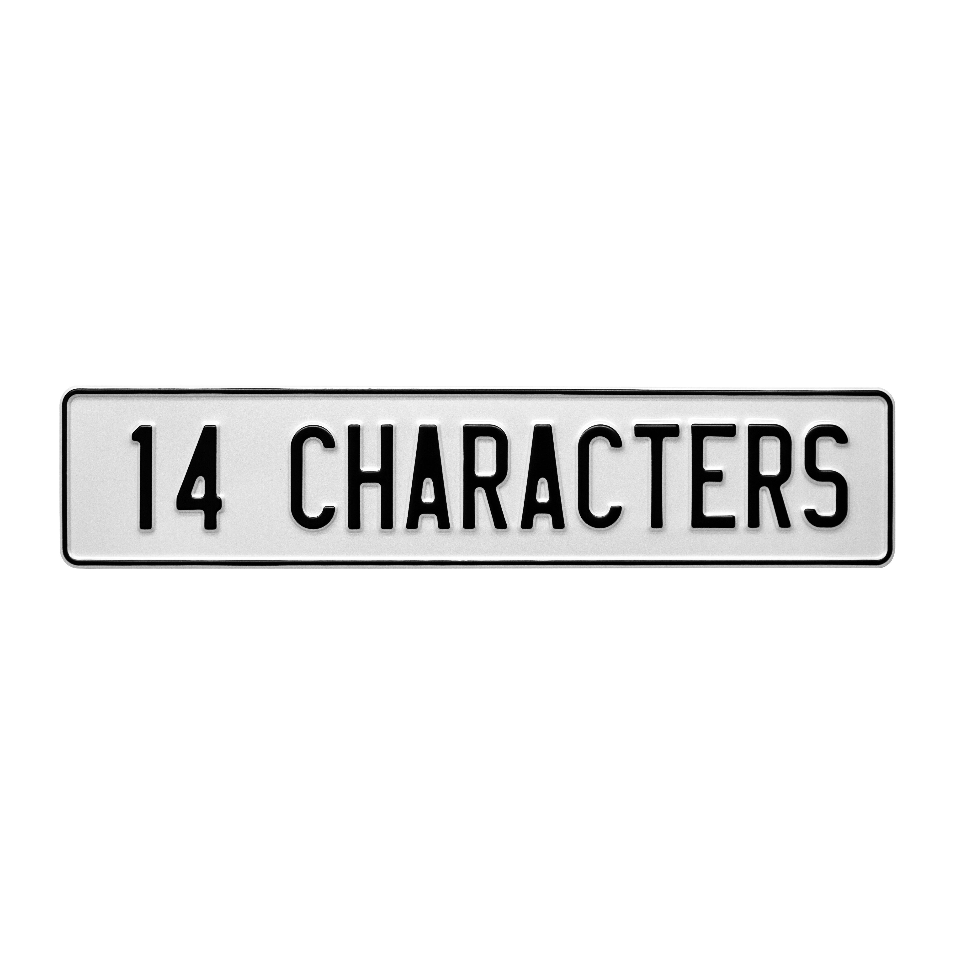 14 Character European License Plate